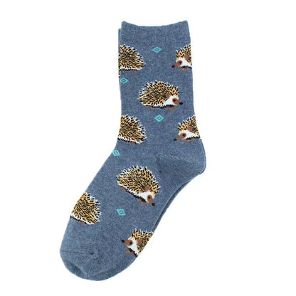 Unisex Casual Animal Cotton Crew Socks A Pair