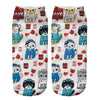 Unisex Casual Cartoon Cotton Crew Socks A Pair