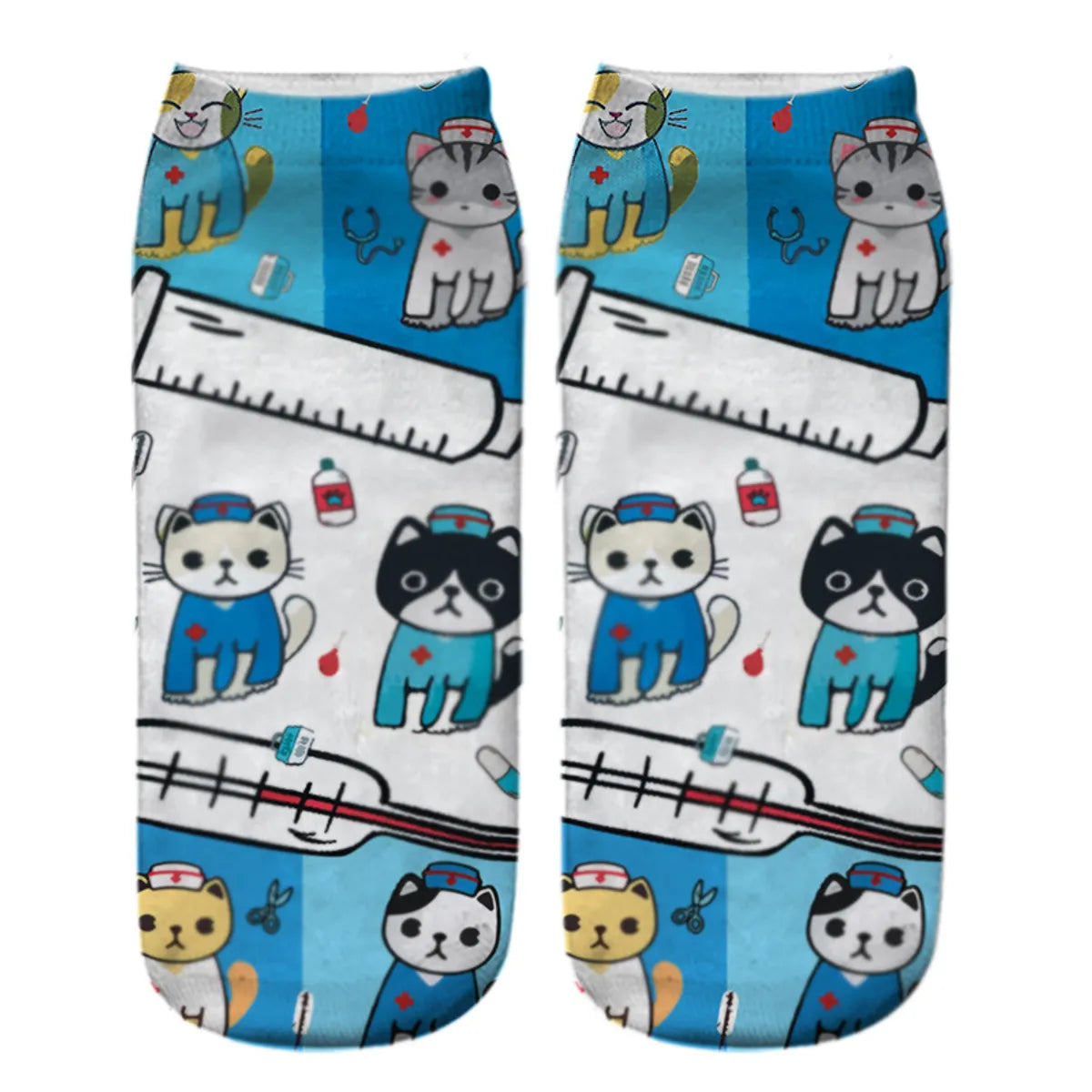 Unisex Casual Cartoon Cotton Crew Socks A Pair