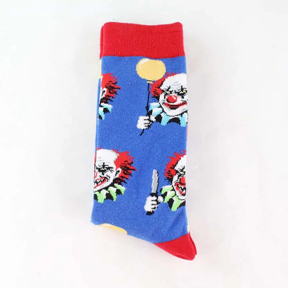 Unisex Casual Cartoon Nylon Cotton Printing Crew Socks A Pair