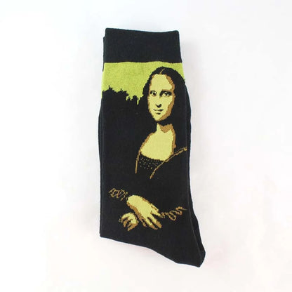 Unisex Casual Cartoon Nylon Cotton Printing Crew Socks A Pair