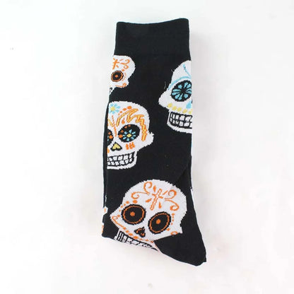 Unisex Casual Cartoon Nylon Cotton Printing Crew Socks A Pair