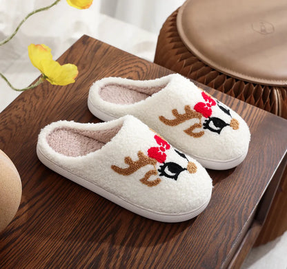 Unisex Casual Cartoon Round Toe Plush Slippers