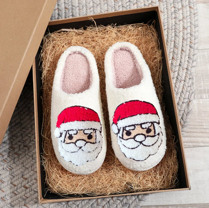 Unisex Casual Cartoon Round Toe Plush Slippers