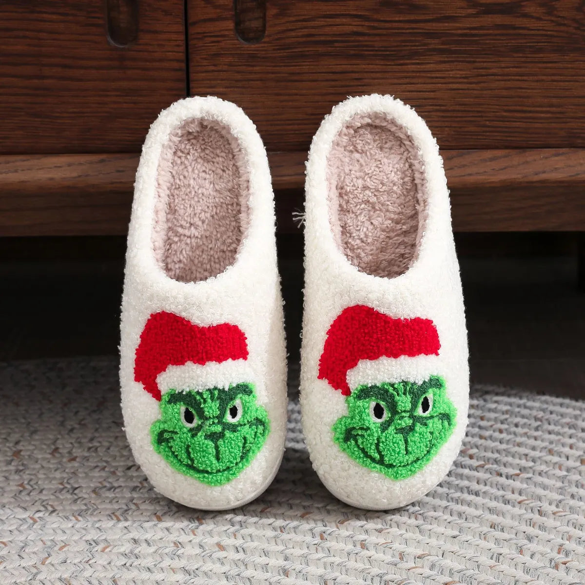 Unisex Casual Cartoon Round Toe Plush Slippers