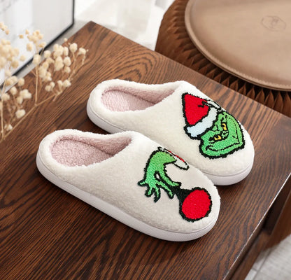 Unisex Casual Cartoon Round Toe Plush Slippers