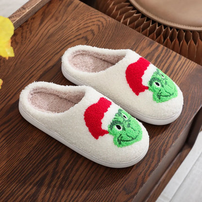 Unisex Casual Cartoon Round Toe Plush Slippers