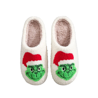 Unisex Casual Cartoon Round Toe Plush Slippers