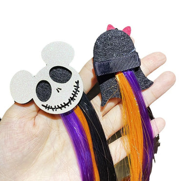 Unisex Casual Cool Style Pumpkin Bat Ghost Polyester Hair Clip