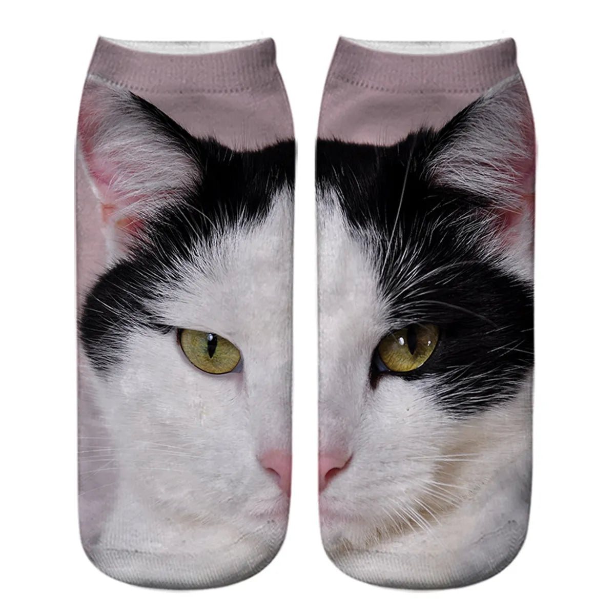 Unisex Casual Cute Cat Polyester Cotton Printing Crew Socks A Pair