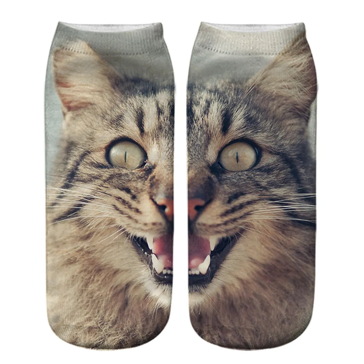 Unisex Casual Cute Cat Polyester Cotton Printing Crew Socks A Pair