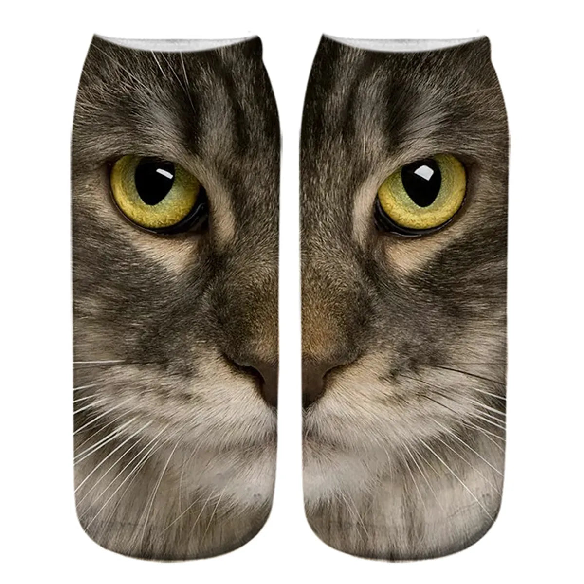 Unisex Casual Cute Cat Polyester Cotton Printing Crew Socks A Pair