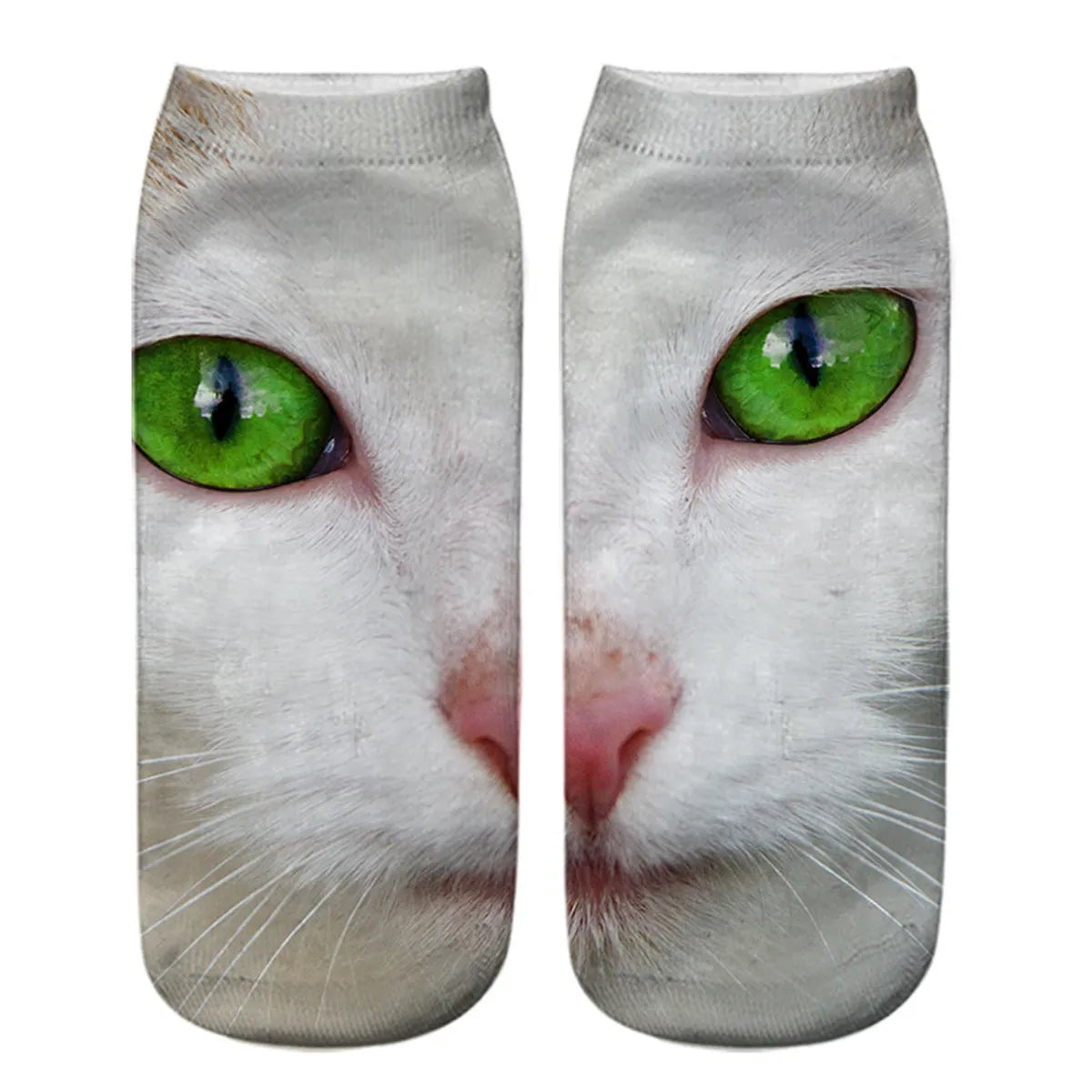 Unisex Casual Cute Cat Polyester Cotton Printing Crew Socks A Pair