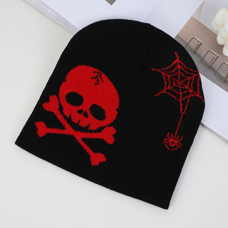 Unisex Casual Funny Commute Skull Eaveless Beanie Hat