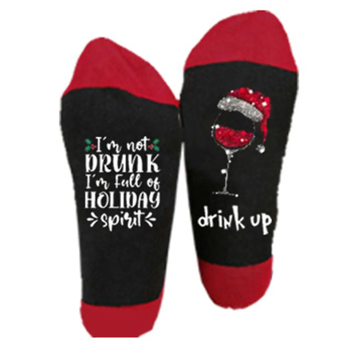 Unisex Casual Letter Snowman Cotton Crew Socks