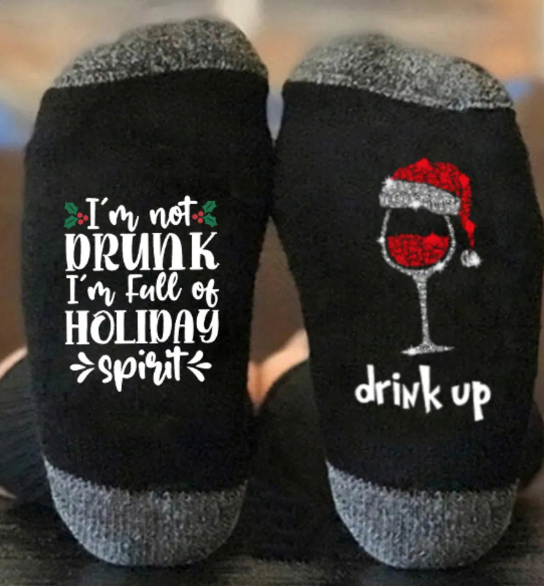 Unisex Casual Letter Snowman Cotton Crew Socks