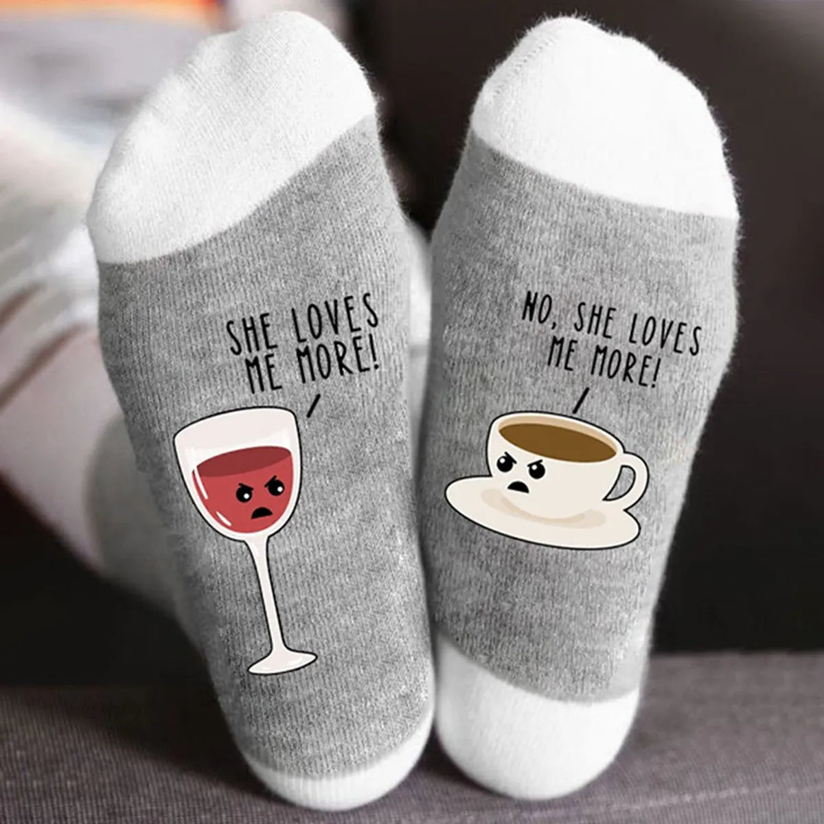 Unisex Casual Letter Snowman Cotton Crew Socks