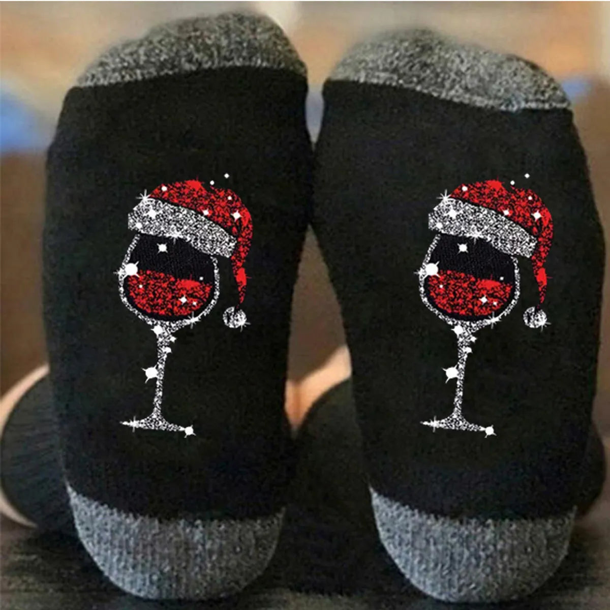 Unisex Casual Letter Snowman Cotton Crew Socks