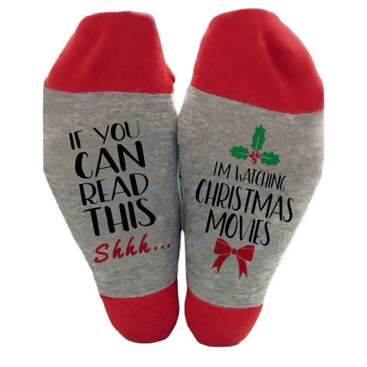 Unisex Casual Letter Snowman Cotton Crew Socks