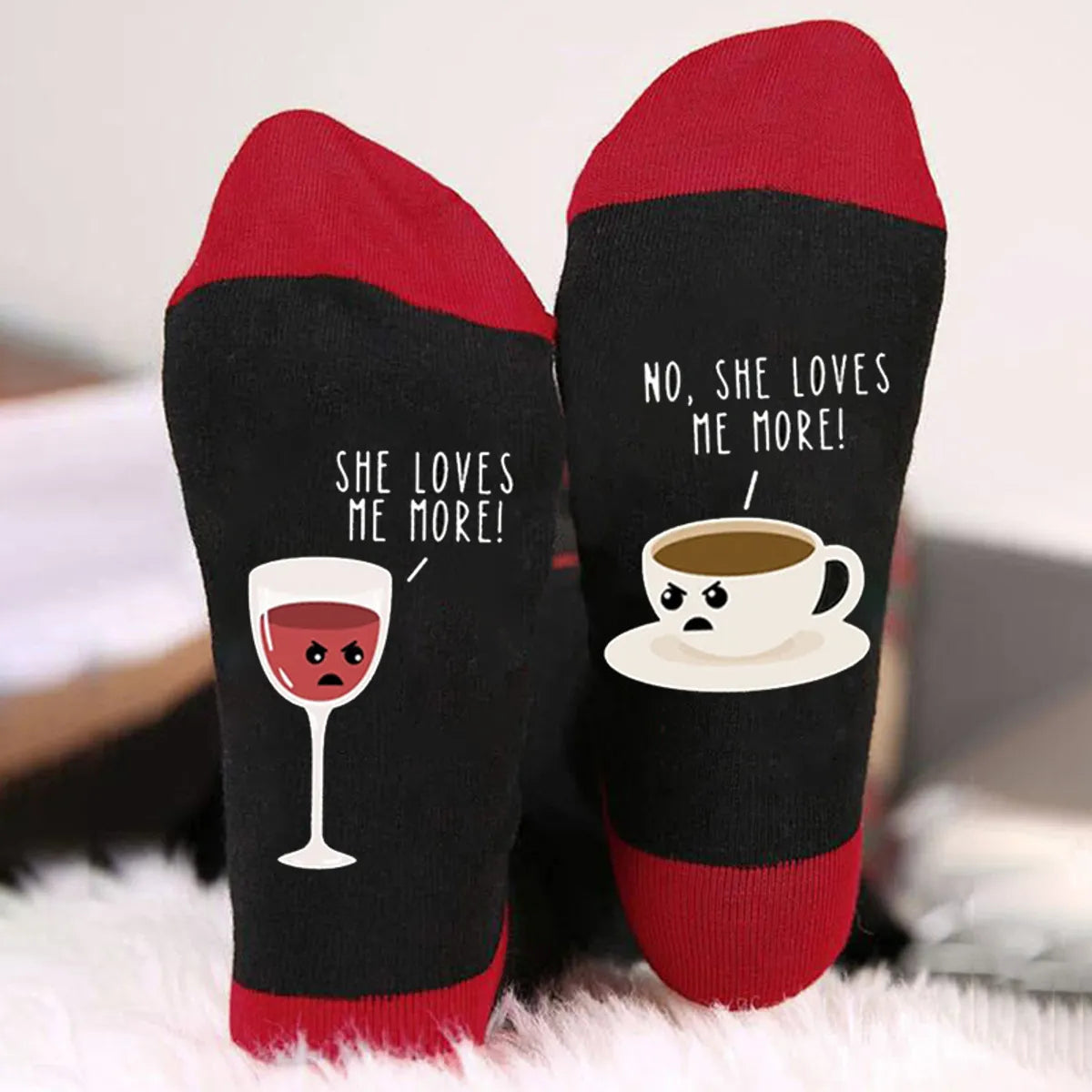 Unisex Casual Letter Snowman Cotton Crew Socks