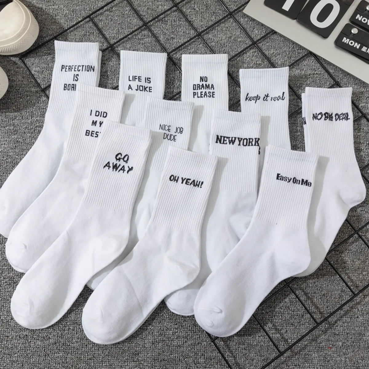 Unisex Casual Sports Letter Cotton Crew Socks A Pair