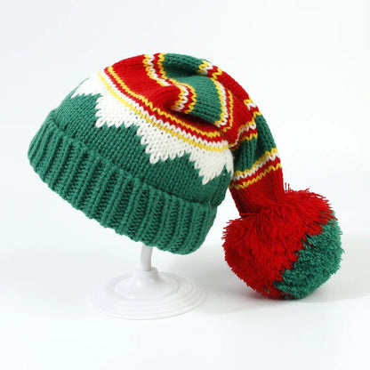 Unisex Casual Stripe Pom Poms Eaveless Wool Cap