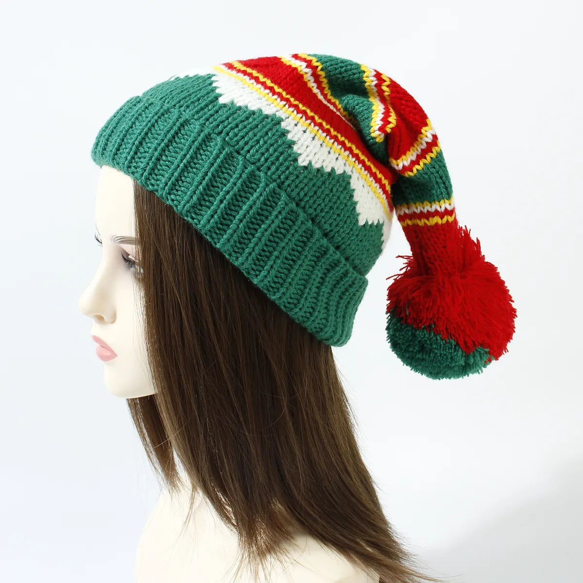 Unisex Casual Stripe Pom Poms Eaveless Wool Cap