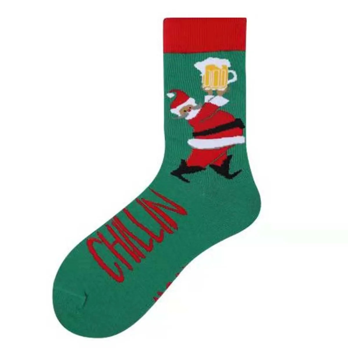 Unisex Christmas Cartoon Cotton Crew Socks A Pair