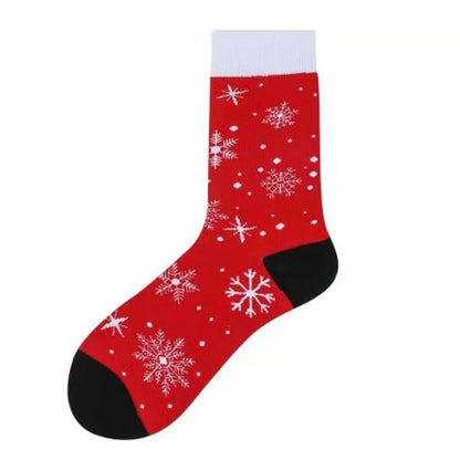 Unisex Christmas Cartoon Cotton Crew Socks A Pair