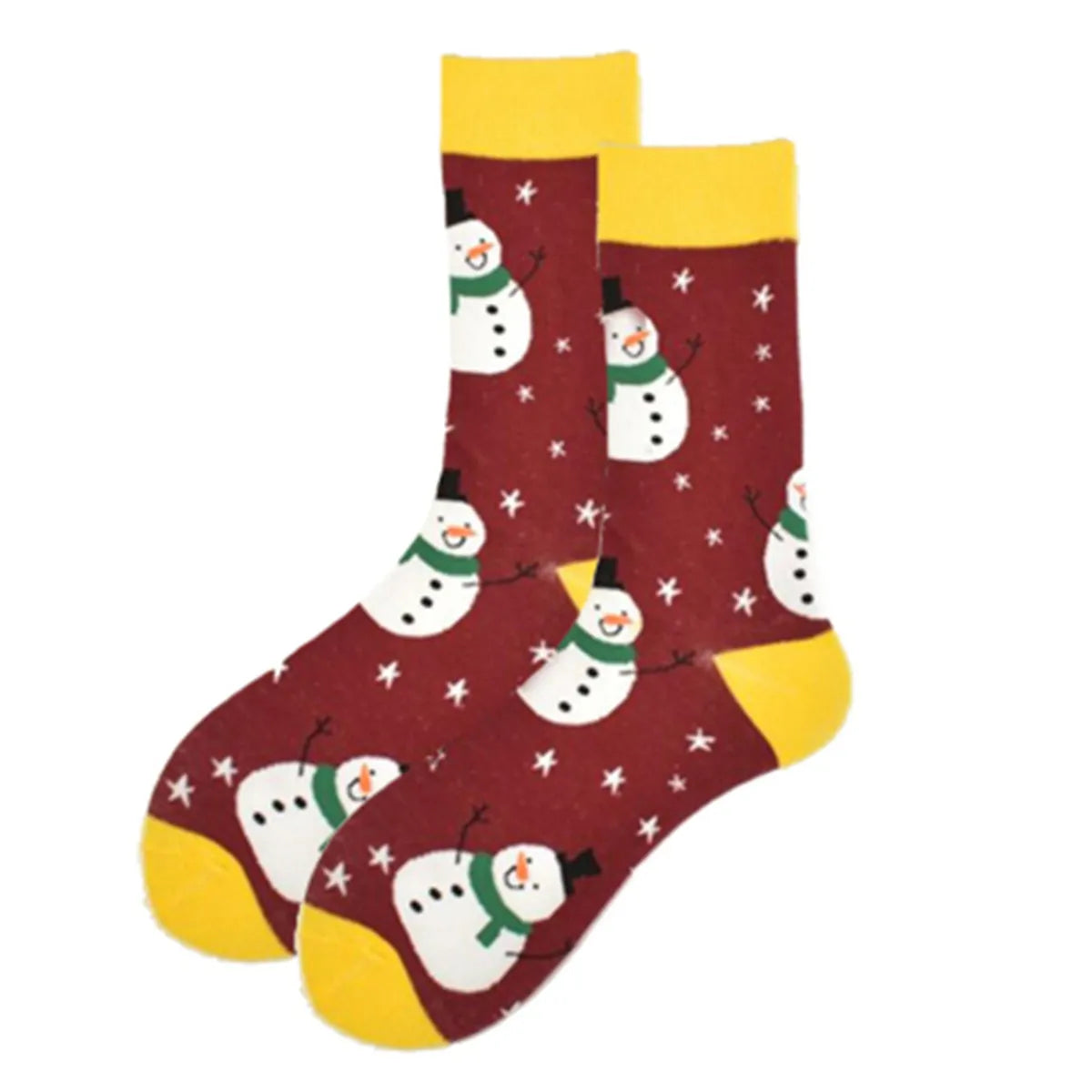 Unisex Christmas Cartoon Cotton Crew Socks A Pair