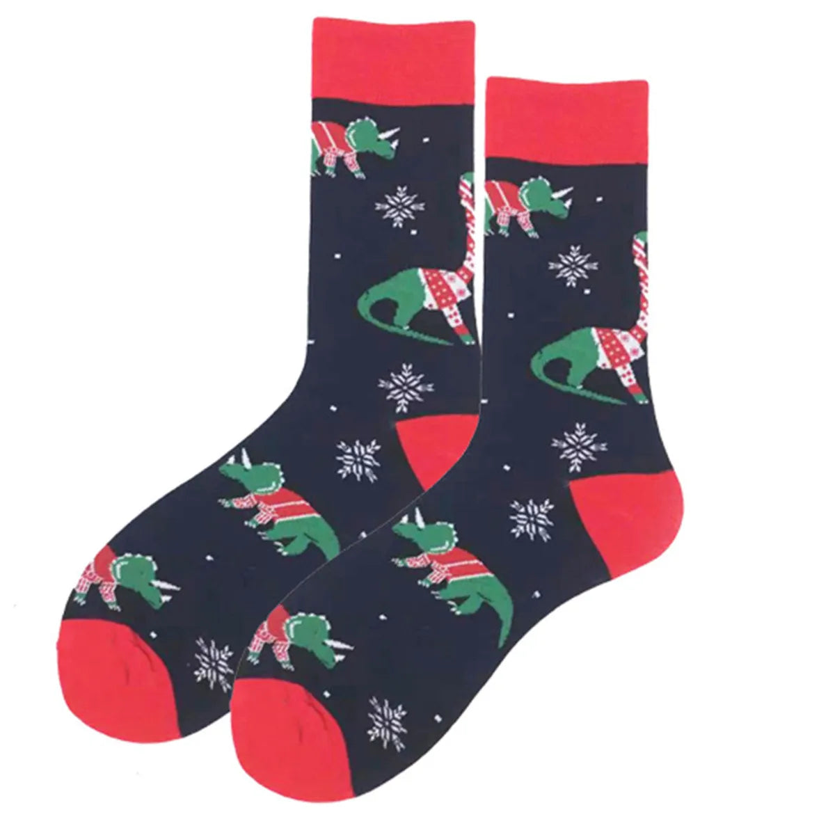 Unisex Christmas Cartoon Cotton Crew Socks A Pair