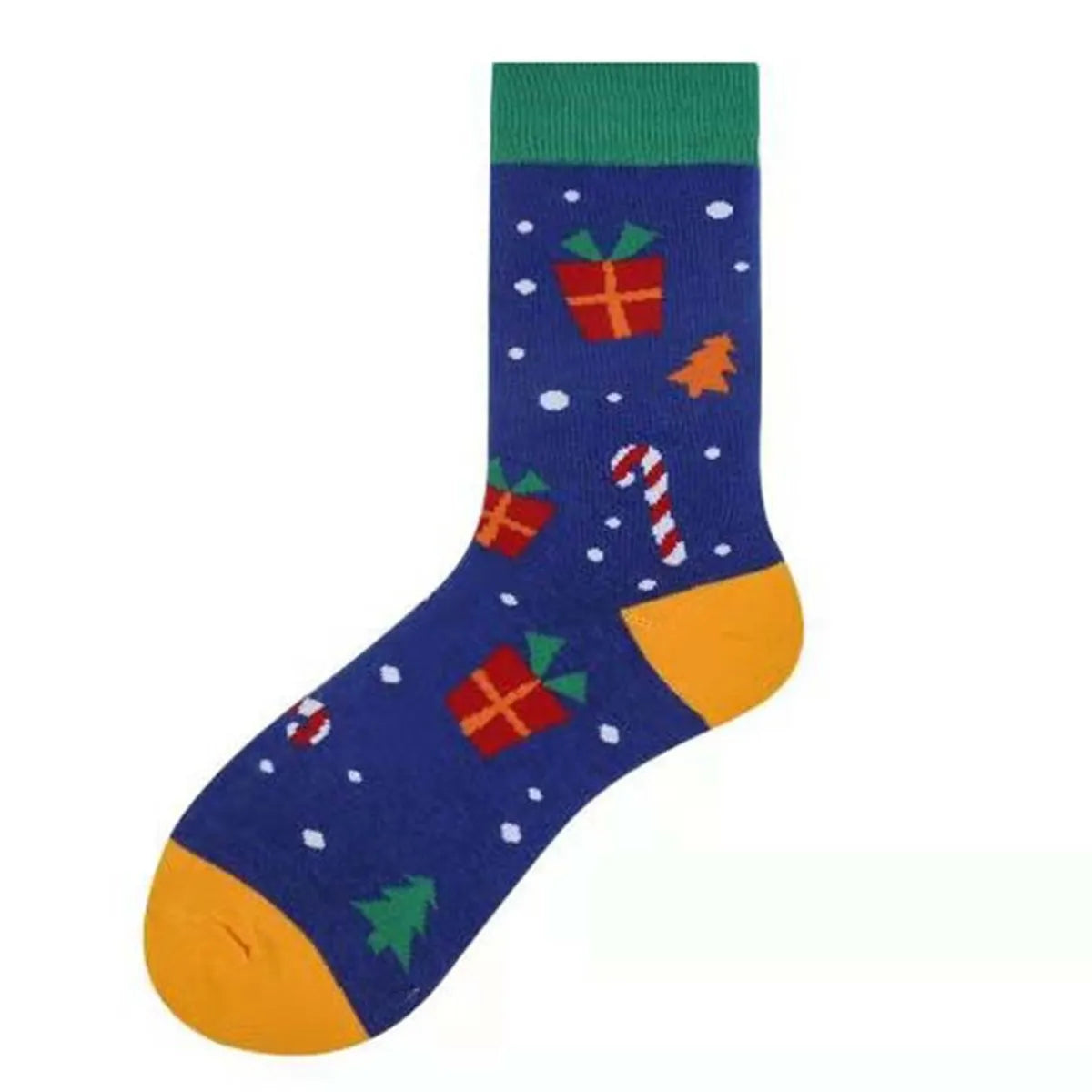 Unisex Christmas Cartoon Cotton Crew Socks A Pair