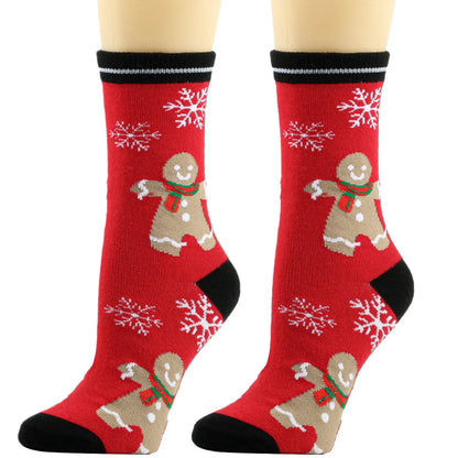 Unisex Christmas Santa Claus Elk Cotton Blending Jacquard Ankle Socks