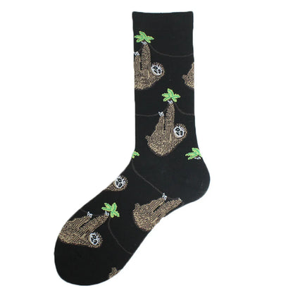 Unisex Commute Animal Cotton Crew Socks A Pair