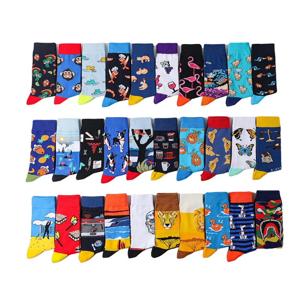 Unisex Cute Animal Skull Cotton Crew Socks A Pair