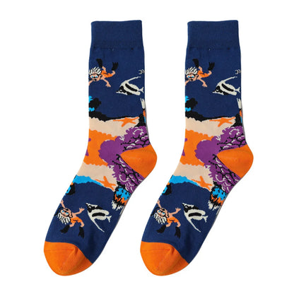 Unisex Cute Animal Skull Cotton Crew Socks A Pair