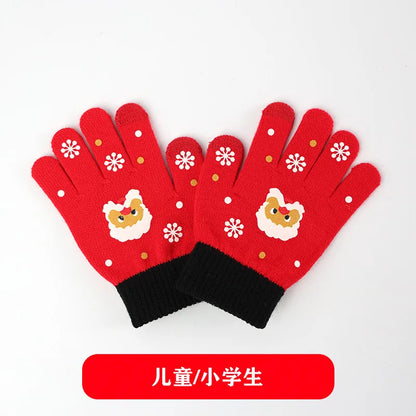 Unisex Cute Christmas Tree Santa Claus Snowflake Polyacrylonitrile Fiber Gloves