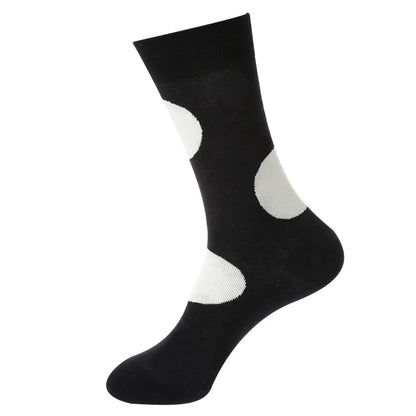 Unisex Cute Color Block Cotton Crew Socks 1 Set