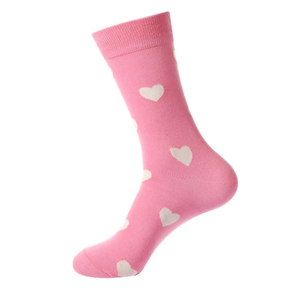 Unisex Cute Color Block Cotton Crew Socks 1 Set