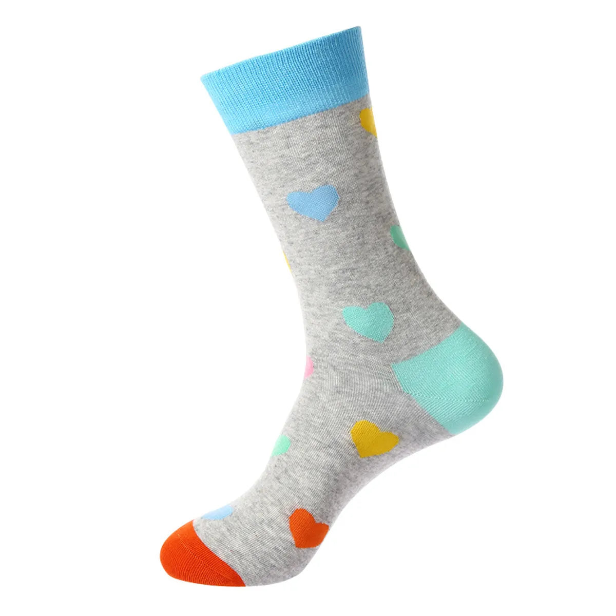 Unisex Cute Color Block Cotton Crew Socks 1 Set