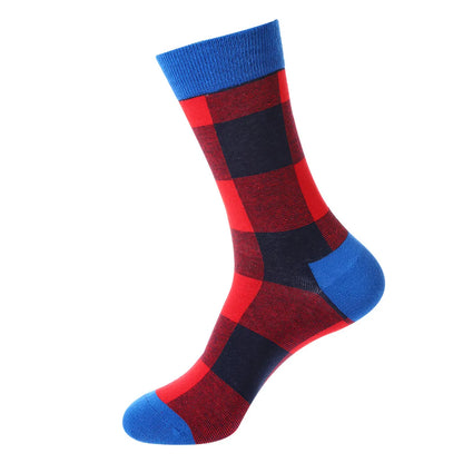 Unisex Cute Color Block Cotton Crew Socks 1 Set