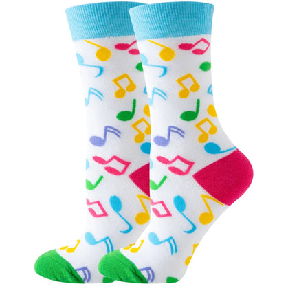 Unisex Cute Fruit Flower Cotton Crew Socks 1 Set