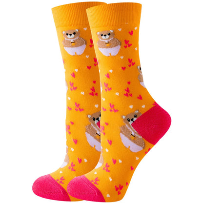 Unisex Cute Fruit Flower Cotton Crew Socks 1 Set