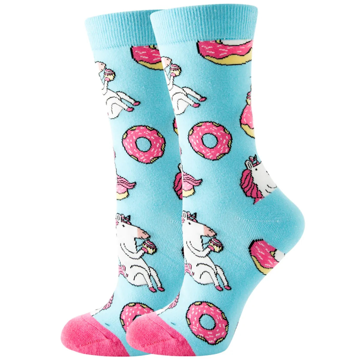 Unisex Cute Fruit Flower Cotton Crew Socks 1 Set