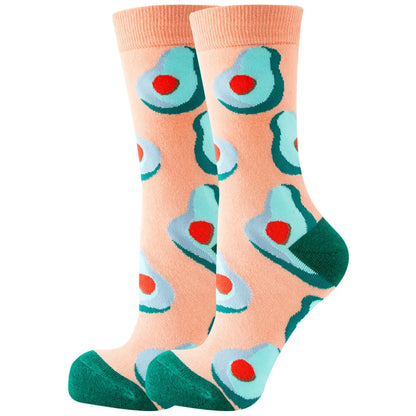 Unisex Cute Fruit Flower Cotton Crew Socks 1 Set