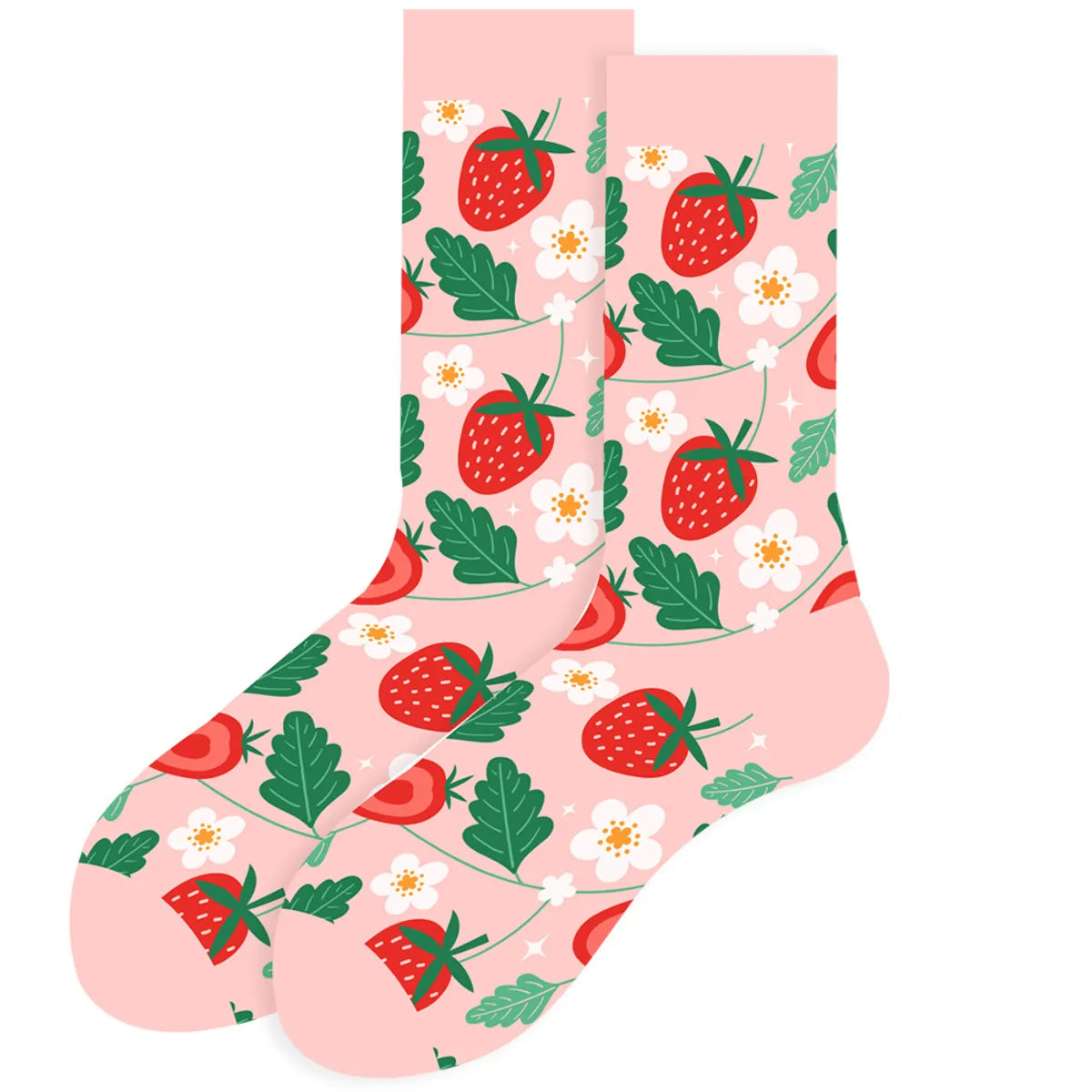 Unisex Cute Fruit Flower Cotton Crew Socks 1 Set