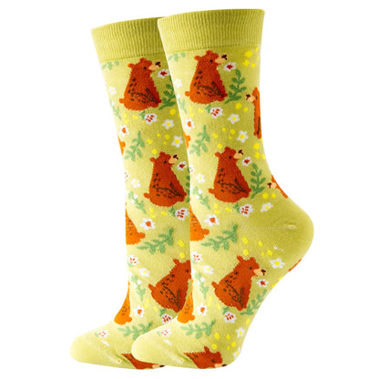 Unisex Cute Fruit Flower Cotton Crew Socks 1 Set