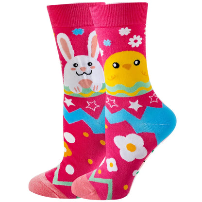 Unisex Cute Fruit Flower Cotton Crew Socks 1 Set