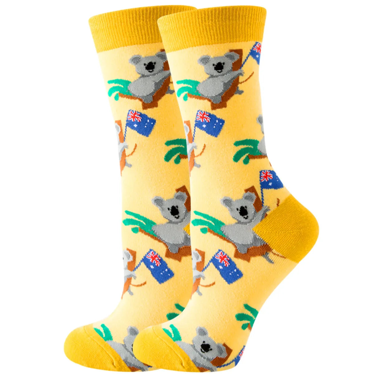 Unisex Cute Fruit Flower Cotton Crew Socks 1 Set