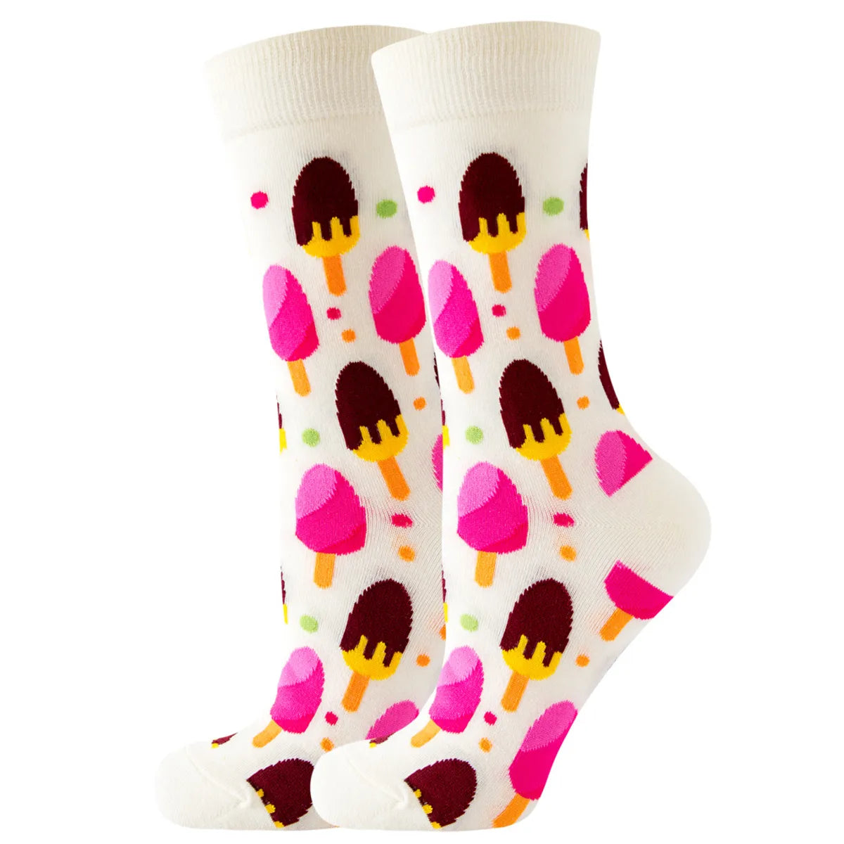 Unisex Cute Fruit Flower Cotton Crew Socks 1 Set